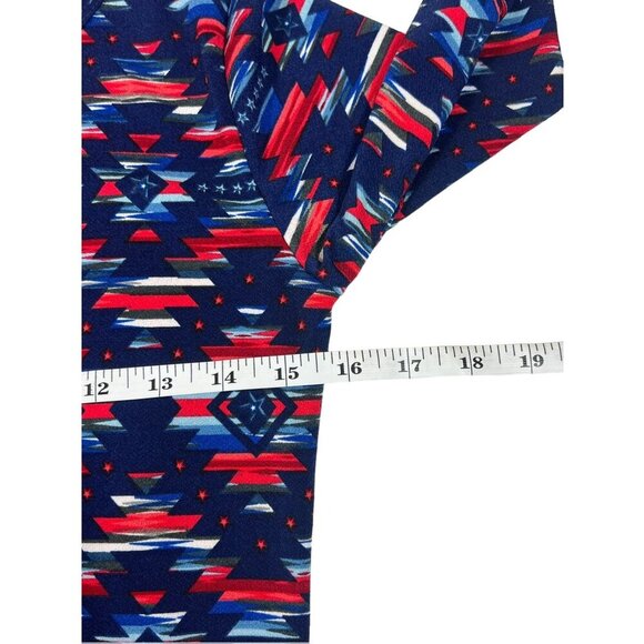 Lularoe Debbie Women's Long Sleeve Navy Blue Design Dress - Picture 4 of 7